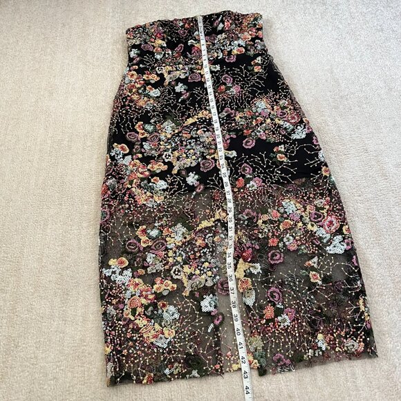 Sam Edelman Floral Sequin Strapless Cocktail Party Dress 12 - Picture 5 of 8